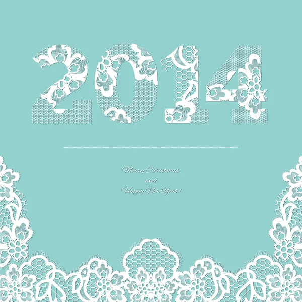 New year 2014 lace background. — Stock Vector