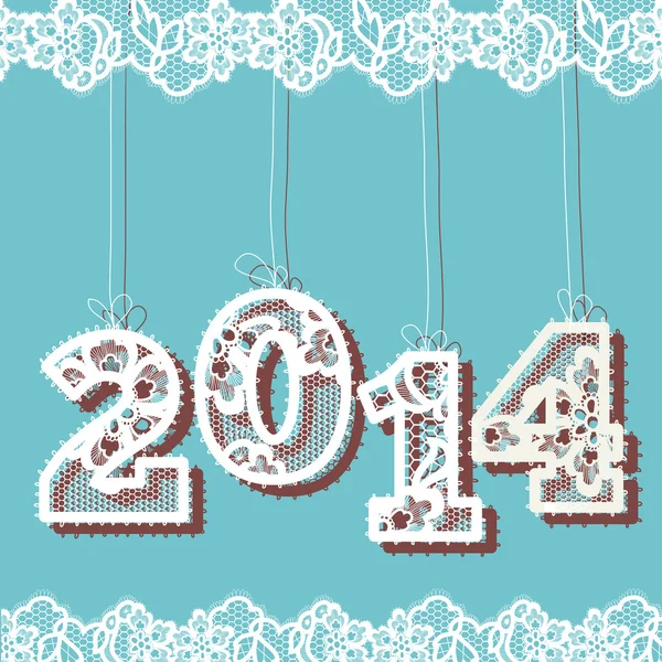 New year 2014 lace background. — Stock Vector