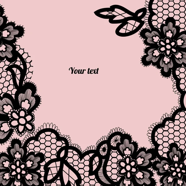 Black lace background with a place for text. — Stock Vector