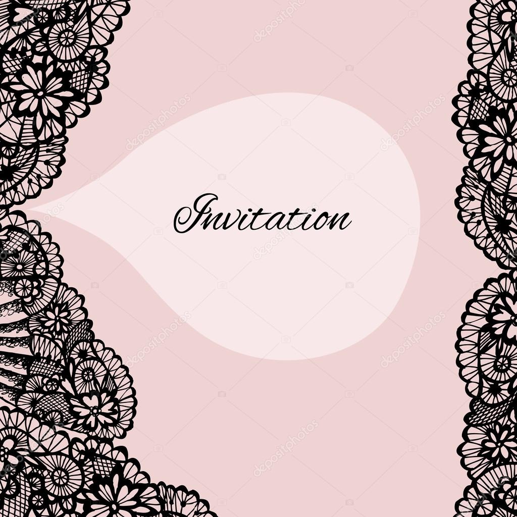 Black lace background with a place for text.