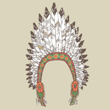 Native american indian chief headdress clipart