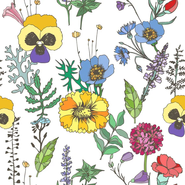 Texture florale sans couture . — Image vectorielle
