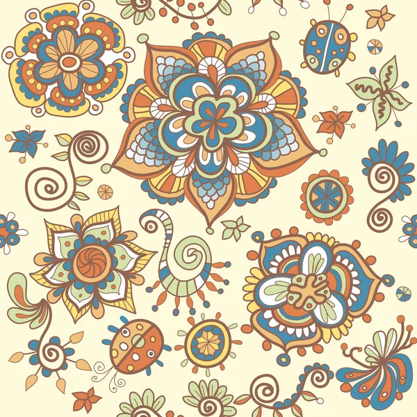 Textura sem costura floral ornamentada —  Vetores de Stock