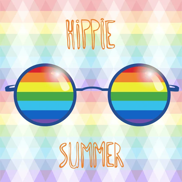 Gökkuşağı hippi güneş gözlüğü. — Stok Vektör