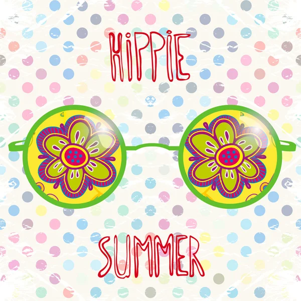 Hippie sun glasses. — Stock Vector