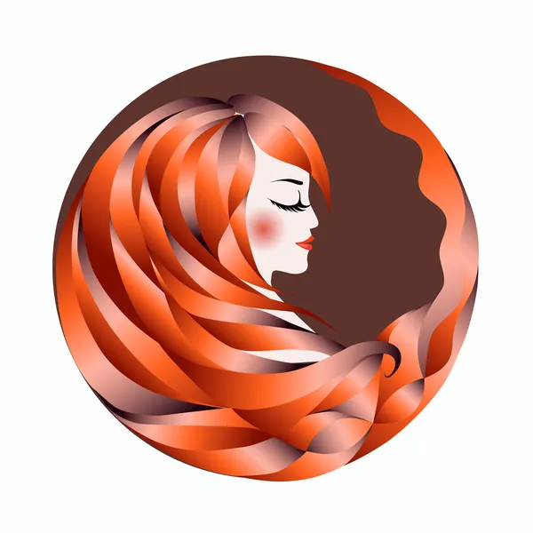 Perfil de una mujer abstracta — Vector de stock