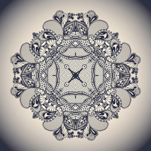Symmetric lace snowflake. — Stock Vector