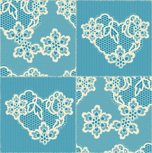 Lace background, ornamental flowers, patchwork — Stock Vector