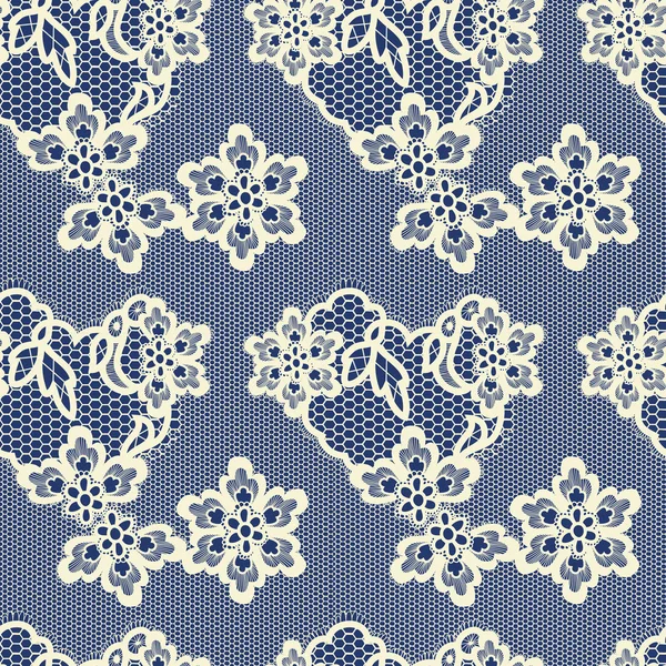 Fondo de encaje viejo, flores ornamentales ahd corazones . — Vector de stock