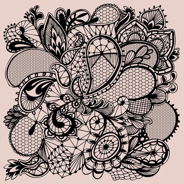 Oude kant achtergrond, decoratieve paisley. — Stockvector