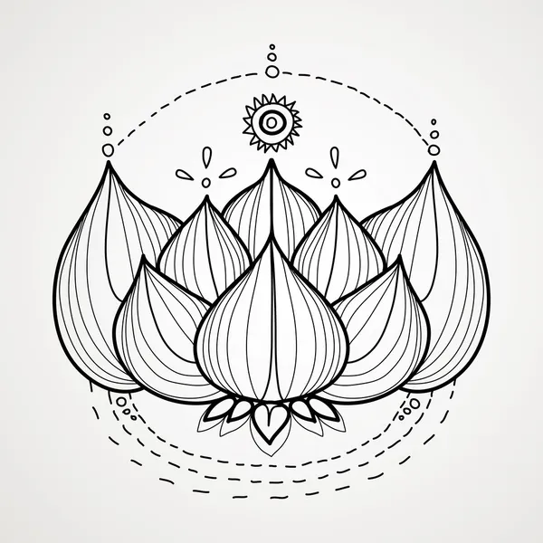 Lotus flower. — Stock Vector