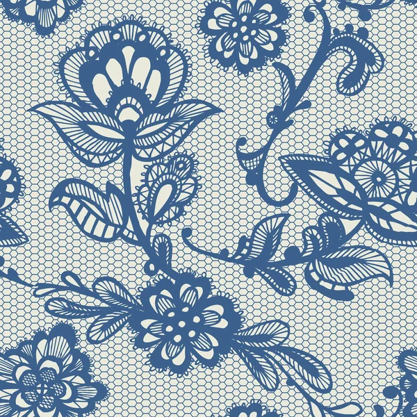 Fondo de encaje viejo, flores ornamentales . — Vector de stock