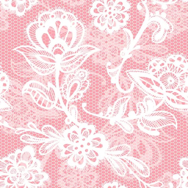 Fondo de encaje viejo, flores ornamentales . — Vector de stock