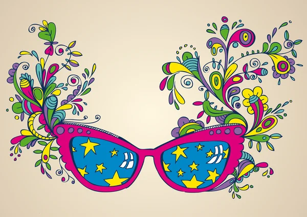 Фантастические солнцезащитные очки с цветочным узором — стоковый вектор