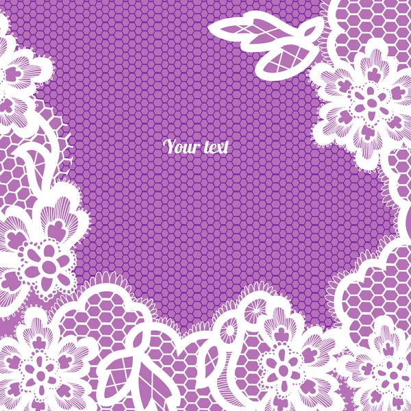 Fond en dentelle violette avec un endroit pour le texte . — Image vectorielle