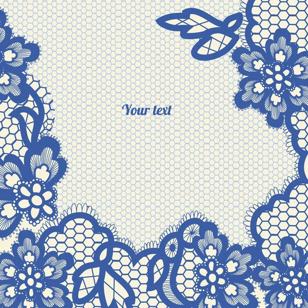 Blue lace background with a place for text. — Stock Vector