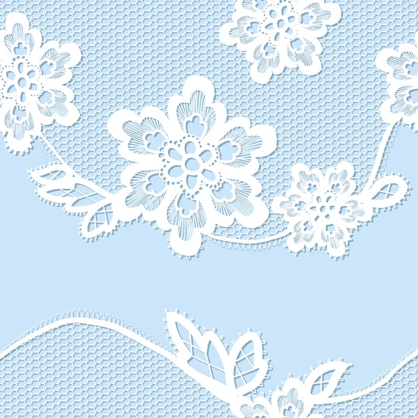 Fondo de encaje viejo, flores ornamentales . — Vector de stock