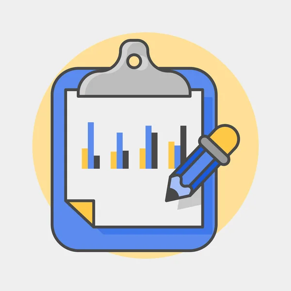 Stat Tyčinky Listu Papíru Podložce Tužkou Koncept Finanční Analýzy Ilustrace — Stockový vektor