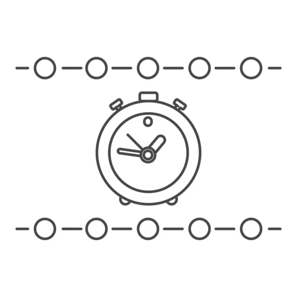 Піктограма Часової Лінії Годинник Тривоги Начерк Тонкої Лінії Ілюстрації — стоковий вектор