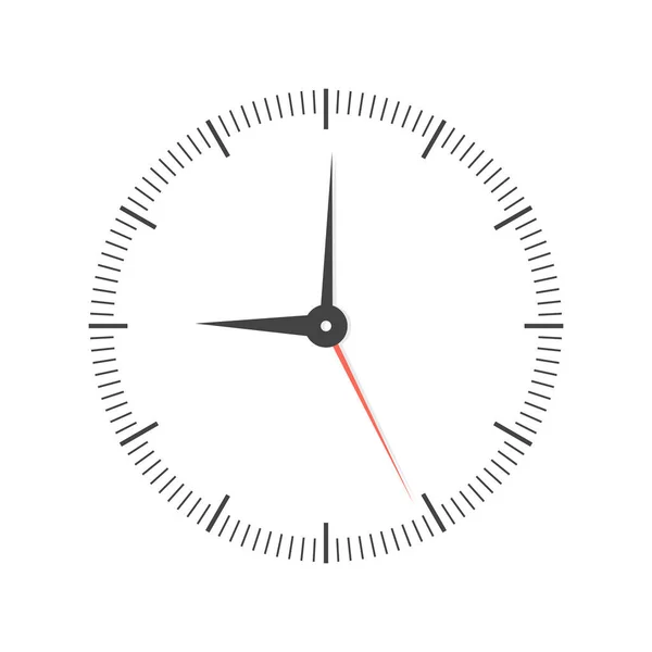 Wall Clock Needle Points Flat Style Illustration Isolated — Stockvektor