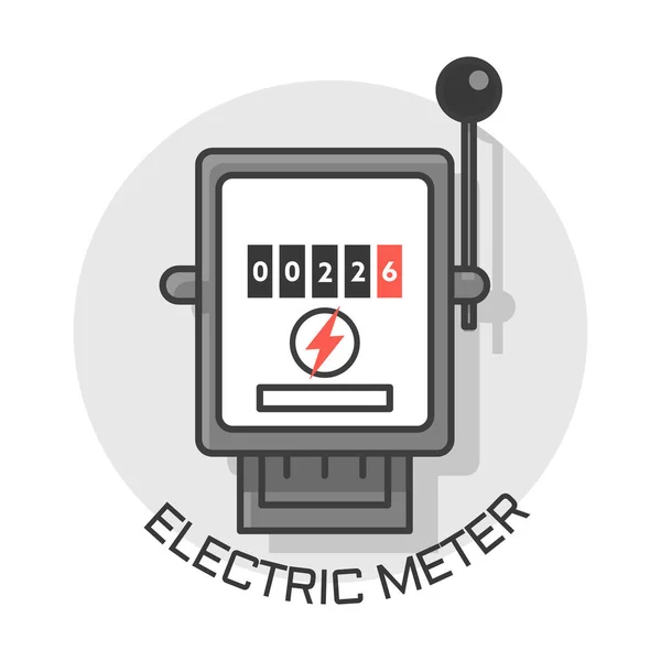 Electric Meter Flat Style Illustration Isolated — ストックベクタ