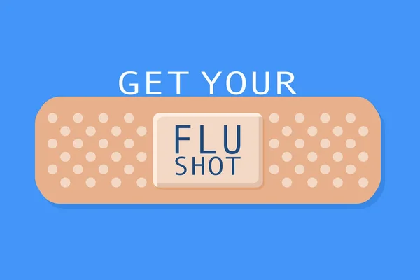 Lassen Sie Sich Ihren Grippeimpfstoff Auf Ein Pflaster Oder Mullkissen — Stockvektor