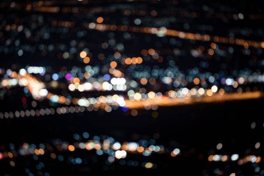 Gece Chiang Mai 'de bulanık hava manzarası Bokeh şehri manzarası