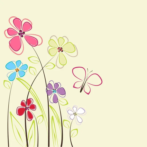 renkli çiçekli kart