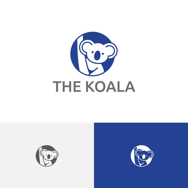 Logotipo Lindo Naturaleza Del Zoológico Animal Koala Tree Marsupial — Vector de stock