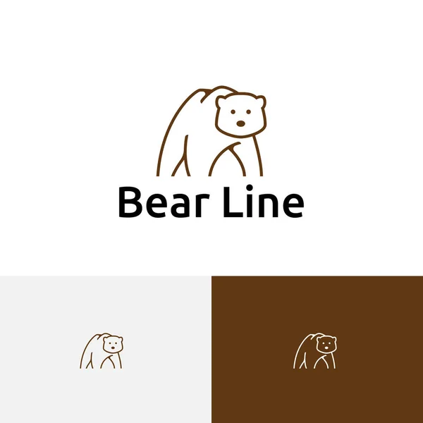 Templat Logo Alam Gaya Beruang Sederhana Stok Vektor