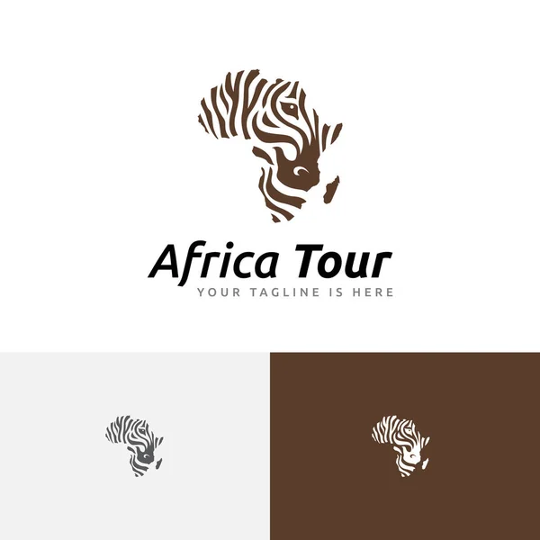 Africa Zebra Silhouette Animal Wildlife Tour Travel Logo Template Grafik Vektor