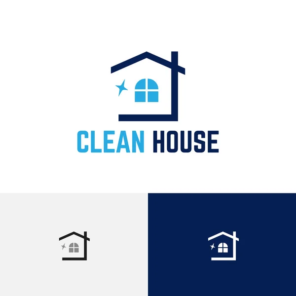 Clear Clean Spotless House Building Abstract Modern Logo Stok Ilustrasi Bebas Royalti