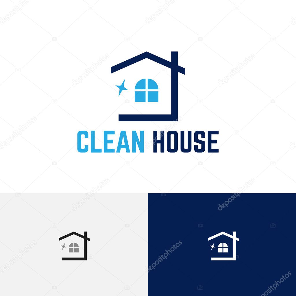 Clear Clean Spotless House Building Abstract Modern Logo