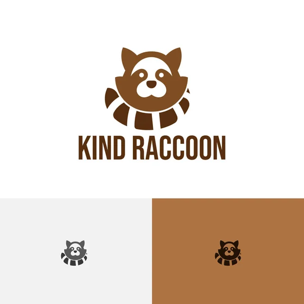Jenis Racoon Cute Animal Kid Zoo Logo Stok Ilustrasi 
