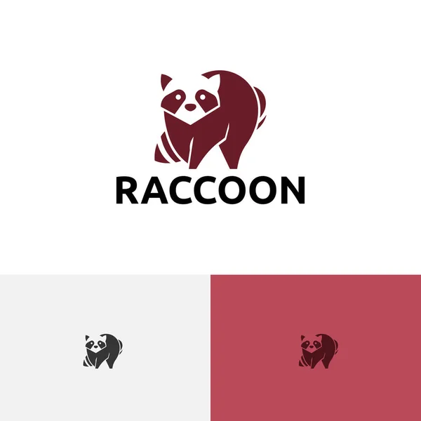 Racoon Walking Jungle Forest Wildlife Animal Logo Grafik Vektor