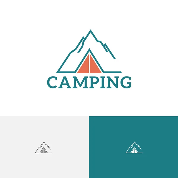 Mountain Camping Summit Nature Explore Adventure Logo Stok Ilustrasi Bebas Royalti