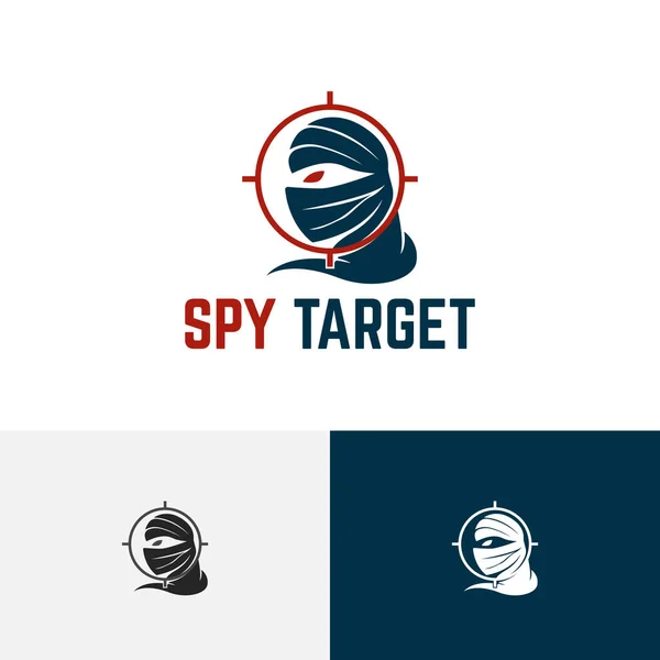 Spy Target Circle Terrorist Hunter War Game Logo — Stock Vector