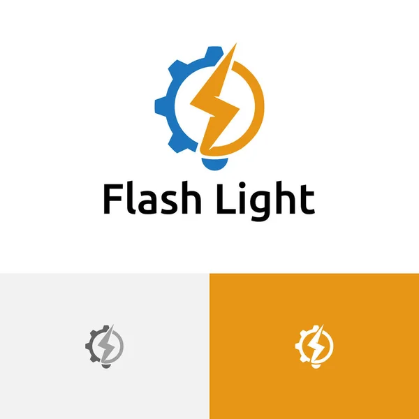 Flash Light Lamp Factory Thunder Gear Logo — Stockvektor