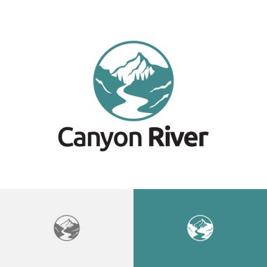 Canyon Nehri Vadisi Dağ Çemberi Doğa Logosu