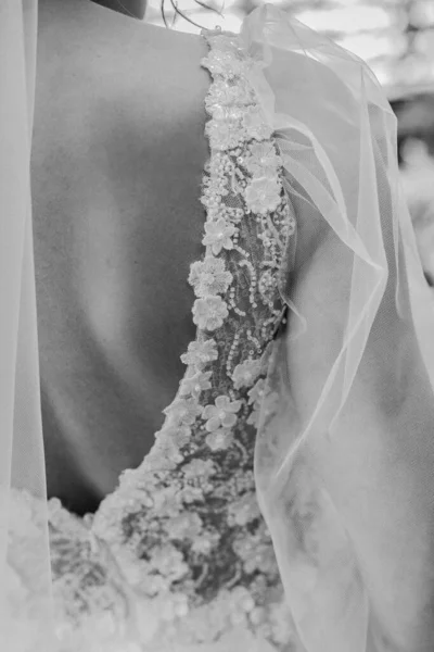 Vestido Noiva Quarto Espaçoso Perto — Fotografia de Stock