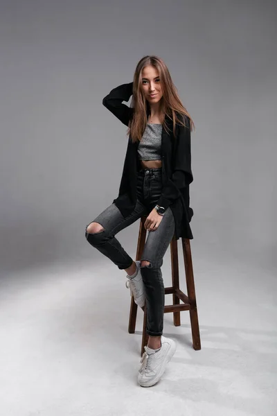 Studio Portraits Young Ukrainian Girl Fashion Industry — Stock Photo, Image