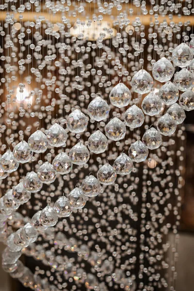Beautiful Chandelier Crystals Close Glass Jewelry — Foto Stock