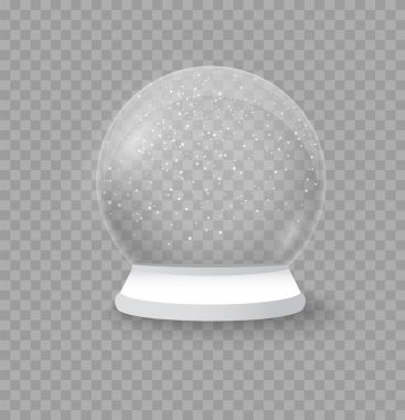 Noel kristal kar küresi, cam kürede kış.