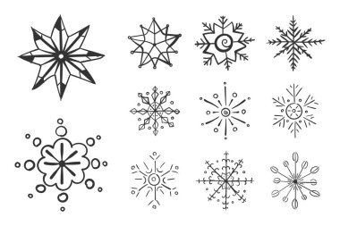 Karalamalı kar taneleri, kar taneli eller kışı çeker.