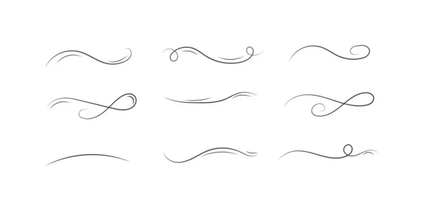 Ornamento vortice, set di linea disegnato a mano doodle. — Foto Stock