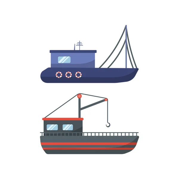 Set of sea ships, yachts, marine transport. — Stock Photo, Image