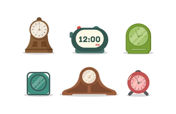 Set van alarm, type klok en tijd. — Stockfoto