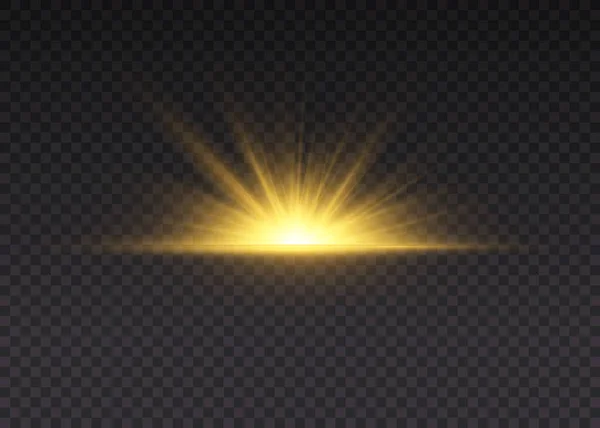 Взрывное солнце с лучами и прожектором, световой эффект. — стоковое фото
