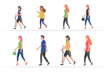 Çizgi film karakterleri şehirde geziniyor.