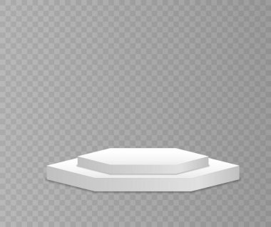 Beyaz podyum veya ödül töreni platformu.